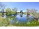This is a view of the pond with tall grasses and trees surrounding the area at 17003 E Tennessee Dr # 209, Aurora, CO 80017