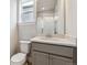 Bathroom with single vanity, and a glass enclosed shower at 1825 Morgan Dr, Erie, CO 80516