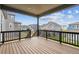 Covered porch with views of a community of homes showcases outdoor living at 1825 Morgan Dr, Erie, CO 80516