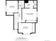 Detailed floor plan showcasing the layout of bedrooms, bathrooms, and hall with dimensions for overall property assessment at 1825 S Pitkin Cir # 10, Aurora, CO 80017