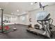Home gym featuring a treadmill, weights, and gym accessories at 5723 Berry Ridge Way, Castle Rock, CO 80104