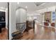 A gorgeous entryway with wood floors leads into the open living room at 29303 E 165Th Ave, Brighton, CO 80603