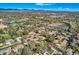 Panoramic aerial shot of a residential area with lush greenery, homes, and recreational fields at 3906 Hoyt Ct, Wheat Ridge, CO 80033