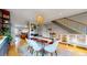 Bright dining room with modern furnishings, a decorative chandelier, and seamless flow to the kitchen area at 1960 S Sherman St, Denver, CO 80210