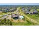 Overhead perspective of community amenities including a clubhouse and swimming pool at 25019 E Alder Dr, Aurora, CO 80016