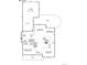 Main level floor plan showcasing the layout of the living room, kitchen, bedrooms, and outdoor patio at 9575 E 3Rd Pl, Denver, CO 80230