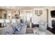Open-concept living room and kitchen area with modern decor and ample space for entertaining at 9575 E 3Rd Pl, Denver, CO 80230