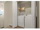 Conveniently located laundry closet featuring washer and dryer at 18061 E Saskatoon Pl, Parker, CO 80134