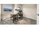 Bright office space with natural light, plush carpet, and backyard views at 18061 E Saskatoon Pl, Parker, CO 80134