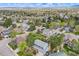 A vibrant aerial view of the neighborhood, showcasing tree-lined streets and well-maintained homes under a bright blue sky at 9926 W Nova Pl, Littleton, CO 80127
