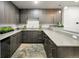 Modern kitchenette with sleek gray cabinetry and quartz countertops at 3453 Navajo St, Denver, CO 80211