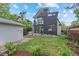 Landscaped backyard featuring a modern house with large windows and a well-maintained lawn at 360 S Ogden St, Denver, CO 80209