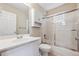 Bathroom with shower/tub combo and vanity at 10219 Vine Ct, Thornton, CO 80229