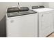 Modern laundry room with Whirlpool washer and dryer at 17355 E 91St Pl, Commerce City, CO 80022