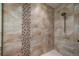 Walk in shower featuring unique tile detail at 10632 Star Thistle Ct, Highlands Ranch, CO 80126