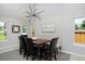 Dining room featuring a contemporary light fixture, large windows and stylish furnishings, perfect for entertaining at 690 W Jamison Cir, Littleton, CO 80120