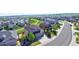 Aerial view of a residential neighborhood highlighting the well-maintained homes and landscaping at 7470 Blue Water Ln, Castle Rock, CO 80108