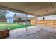 Backyard patio featuring a shed, garden, and wooden fence at 2965 S Birch St, Denver, CO 80222