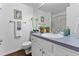 Modern bathroom features an updated countertop, mirror, and decor at 2092 S Helena St # C, Aurora, CO 80013