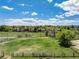 Expansive green field with distant homes and a beautiful blue sky with fluffy white clouds at 10220 W Montgomery Ave, Littleton, CO 80127