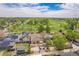 Overhead shot of a property, the neighborhood and a golf course, highlighting the house's location and proximity to the course at 2539 N York St, Denver, CO 80205