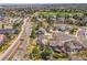 Panoramic aerial view of the neighborhood with a golf course and school in the background at 9411 La Quinta Way, Lone Tree, CO 80124