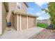 Home exterior featuring an extended, covered, side entrance at 5478 Teton Dr, Longmont, CO 80504
