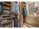 Walk-in closet with custom wood shelving and storage solutions at 242 Point View Pl, Breckenridge, CO 80424