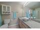 Bathroom with granite countertop, vessel sink, and updated vanity at 770 Copper Ln # 206, Louisville, CO 80027
