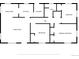 Floor plan of a house layout including kitchen, living room, bedrooms, and bathrooms at 6060 Locust St, Commerce City, CO 80022