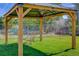 A backyard gazebo offers a peaceful outdoor space with a beautiful lawn at 539 Wright St # 102, Lakewood, CO 80228