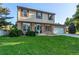 Charming two-story home featuring a well-manicured lawn and a classic brick and siding facade at 8538 W Glasgow Pl, Littleton, CO 80128