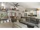 Bright and airy living room with an open layout, seamlessly connects to the kitchen and dining area at 929 Tenderfoot Dr, Larkspur, CO 80118