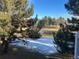 Scenic view of a tranquil pond surrounded by mature trees and snow-covered ground at 10425 Red Mountain West, Littleton, CO 80127