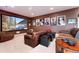 Home theater featuring a large screen, comfortable leather seating, and movie-themed decor at 73 Falcon Hills Dr, Highlands Ranch, CO 80126