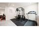 Finished basement with a full gym featuring a treadmill and weight machine at 5088 S Quail St, Littleton, CO 80127