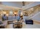 Open-concept living room with lots of light and view to the kitchen, and second story at 22921 E Euclid Cir, Aurora, CO 80016