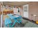 View of the covered patio with picnic table, bench, and exterior door at 2665 S Pennsylvania St, Denver, CO 80210