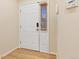 A secure front door with stylish hardware, offering a warm welcome and peace of mind at 3000 E 112 Ave # 102, Northglenn, CO 80233