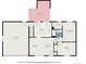 Detailed floor plan showing layout of kitchen, living, dining, and bed rooms at 16215 E Brunswick Dr, Aurora, CO 80013