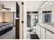 Bathroom featuring a glass-enclosed shower and granite counters at 3744 Celestial Ave, Castle Rock, CO 80109