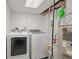 Functional laundry area with modern washer and dryer, plus essential utility equipment visible at 11896 W 107Th Ave, Westminster, CO 80021