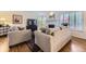 Cozy living room with fireplace and large windows at 5988 E Jamison Ln, Centennial, CO 80112