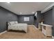 Finished basement bedroom with a work station at 8165 Tempest Ridge Way, Parker, CO 80134