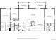 Detailed floor plan showing layout of bedrooms, living room, kitchen, and bathrooms at 13850 E Marina Dr # 606, Aurora, CO 80014