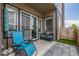 Inviting patio with comfortable seating, stone pavers, and exterior views of the home's design at 5371 E 63Rd Pl, Commerce City, CO 80022