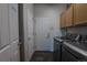 Efficient laundry room with modern appliances and storage cabinets at 1586 S Goldbug Cir, Aurora, CO 80018