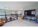 Spacious upstairs loft area with plush carpeting, media center, and views of the lower level at 1586 S Goldbug Cir, Aurora, CO 80018