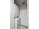 Stackable washer and dryer in dedicated laundry closet at 7820 W 87Th Dr # K, Arvada, CO 80005