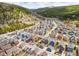 An aerial shot featuring the vast mountain neighborhood and its picturesque surrounding environment at 45 Bridge St, Breckenridge, CO 80424